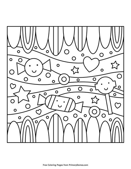 Halloween candy coloring pages 2